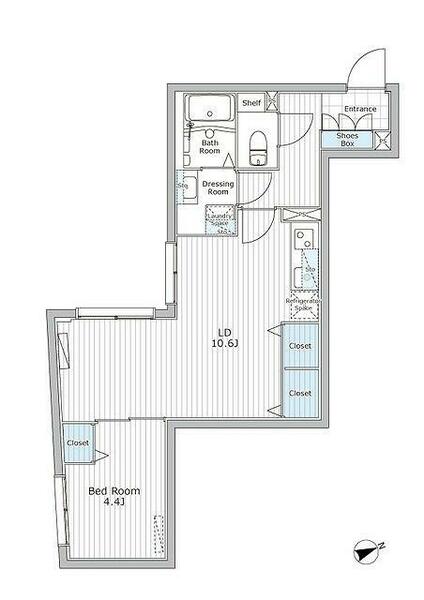 レジデンス市谷仲之町 404｜東京都新宿区市谷仲之町(賃貸マンション1LDK・4階・42.05㎡)の写真 その2