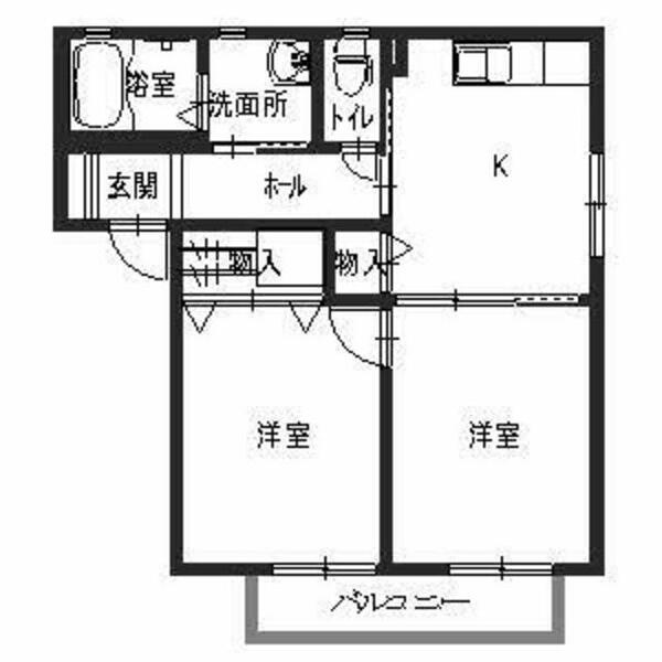 アーバヒルＤ D202｜奈良県宇陀市榛原榛見が丘１丁目(賃貸アパート2K・2階・43.01㎡)の写真 その2