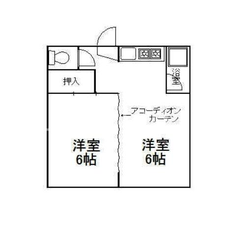 北矢三ハイム｜徳島県徳島市北矢三町４丁目(賃貸アパート2K・1階・29.75㎡)の写真 その2