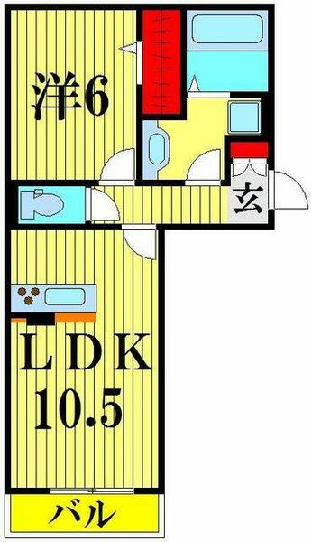 ロイジェントパークス　レイクタウンＩＩＩＤ 107｜埼玉県越谷市レイクタウン６丁目(賃貸アパート1LDK・1階・42.62㎡)の写真 その2