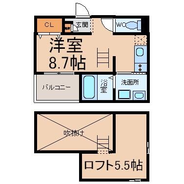 愛知県名古屋市中川区花塚町１丁目（アパート）の賃貸物件202の間取り