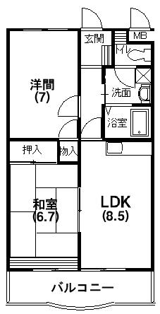 クレストベル 302｜静岡県浜松市中央区和地山１丁目(賃貸マンション2LDK・3階・50.45㎡)の写真 その2