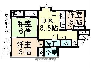 サンライズニナガワ｜富山県富山市赤田(賃貸マンション3DK・4階・57.82㎡)の写真 その2