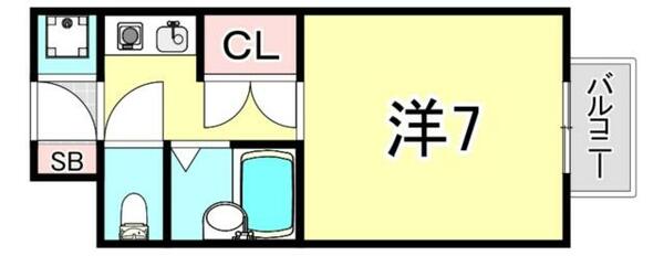 兵庫県西宮市仁川百合野町(賃貸マンション1K・1階・21.00㎡)の写真 その2