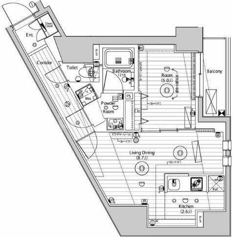 ユリカロゼ東向島 301｜東京都墨田区東向島６丁目(賃貸マンション1LDK・3階・43.29㎡)の写真 その2