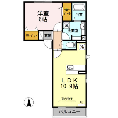 ディアハウス 202｜東京都立川市砂川町３丁目(賃貸アパート1LDK・2階・42.66㎡)の写真 その2