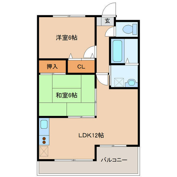 ロワジールＫ 0203｜宮城県多賀城市留ケ谷２丁目(賃貸マンション2LDK・2階・54.90㎡)の写真 その2