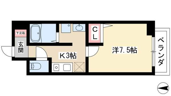 アンナマリー 101｜愛知県名古屋市中村区名楽町３丁目(賃貸マンション1K・1階・24.93㎡)の写真 その2