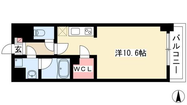 エスフィオーレ 803｜愛知県名古屋市港区港陽３丁目(賃貸マンション1R・8階・29.19㎡)の写真 その2