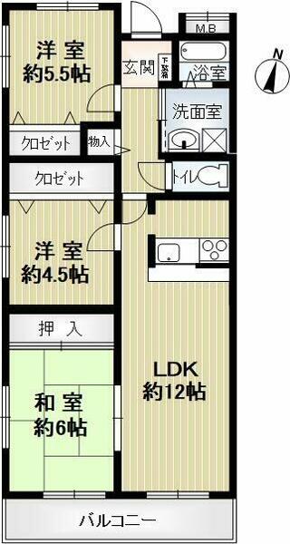 アルトゥーラ御影｜兵庫県神戸市東灘区鴨子ヶ原１丁目(賃貸マンション3LDK・4階・66.00㎡)の写真 その2