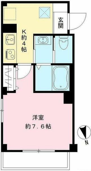 東京都多摩市一ノ宮４丁目(賃貸マンション1K・4階・25.84㎡)の写真 その2