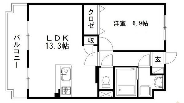 静岡県浜松市中央区有玉南町(賃貸マンション1LDK・3階・45.90㎡)の写真 その2