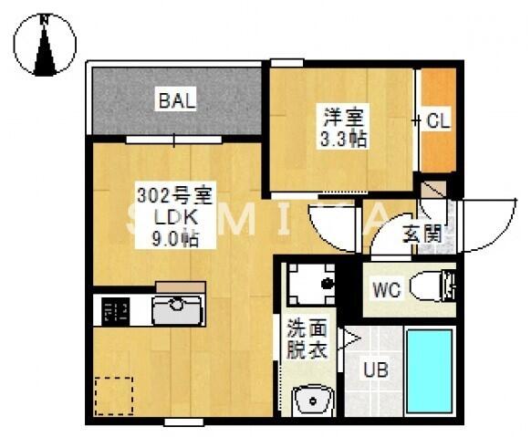 ＲＥＧＡＬＥＳＴ　東島田Ⅲ｜岡山県岡山市北区東島田町２丁目(賃貸アパート1LDK・1階・30.04㎡)の写真 その2