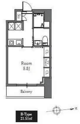 東通レジデンス芝（Ｔｏｔｓｕ　Ｒｅｓｉｄｅｎｃｅ　Ｓｈｉｂａ） 202｜東京都港区芝３丁目(賃貸マンション1K・2階・21.51㎡)の写真 その2