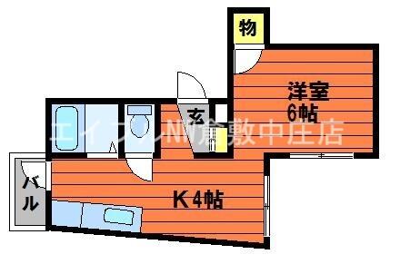 榊原マンション｜岡山県倉敷市美和２丁目(賃貸マンション1K・5階・26.00㎡)の写真 その2