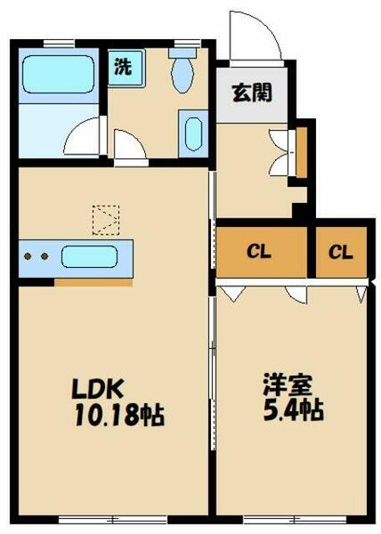 パラディ成城｜東京都世田谷区砧８丁目(賃貸アパート1LDK・1階・37.00㎡)の写真 その2