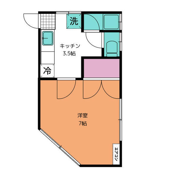 アップルハイツ東仙台 103｜宮城県仙台市宮城野区東仙台５丁目(賃貸アパート1K・1階・21.61㎡)の写真 その2