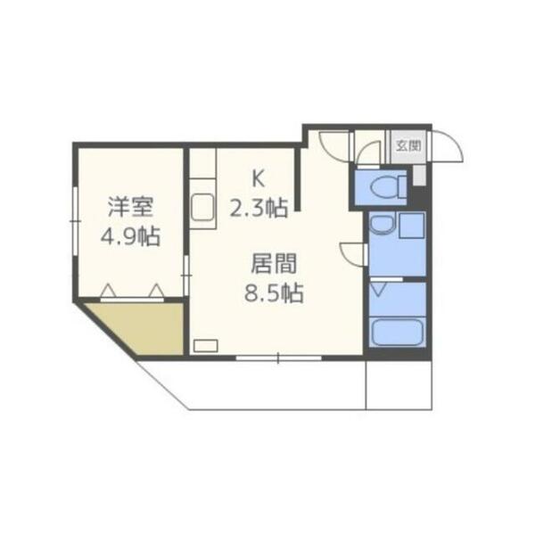北海道札幌市白石区平和通３丁目南(賃貸マンション1LDK・3階・33.22㎡)の写真 その2