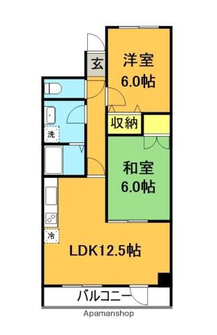 福島県郡山市昭和２丁目(賃貸マンション2LDK・1階・55.90㎡)の写真 その2