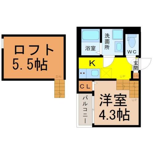 愛知県名古屋市中川区柳森町（アパート）の賃貸物件の間取り