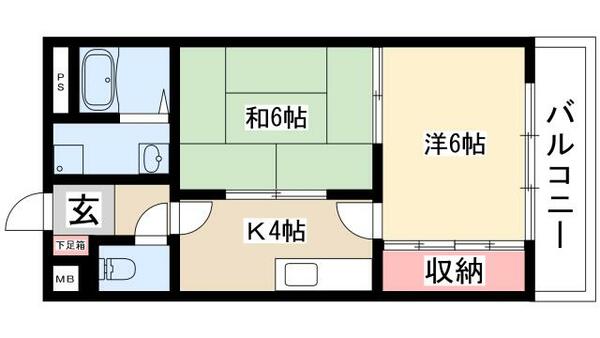 フォンテ名昭 204｜愛知県名古屋市名東区社台３丁目(賃貸マンション2K・2階・43.68㎡)の写真 その2