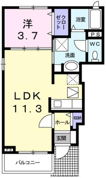 カーサ　ドマーニ｜愛知県岡崎市福岡町字若一王子(賃貸アパート1LDK・1階・37.13㎡)の写真 その2