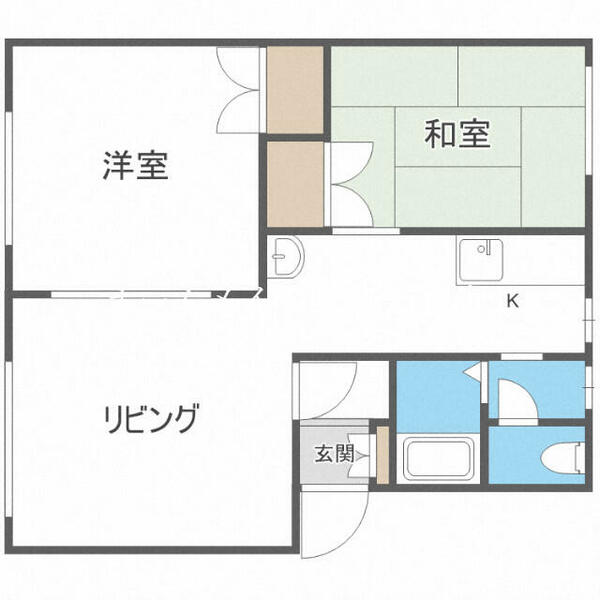 コーポすずらんＣ 202｜北海道札幌市東区北四十九条東５丁目(賃貸アパート2LDK・2階・54.40㎡)の写真 その2