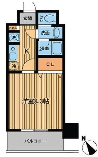 プライムアーバン門前仲町 1109｜東京都江東区門前仲町１丁目(賃貸マンション1K・11階・26.66㎡)の写真 その2