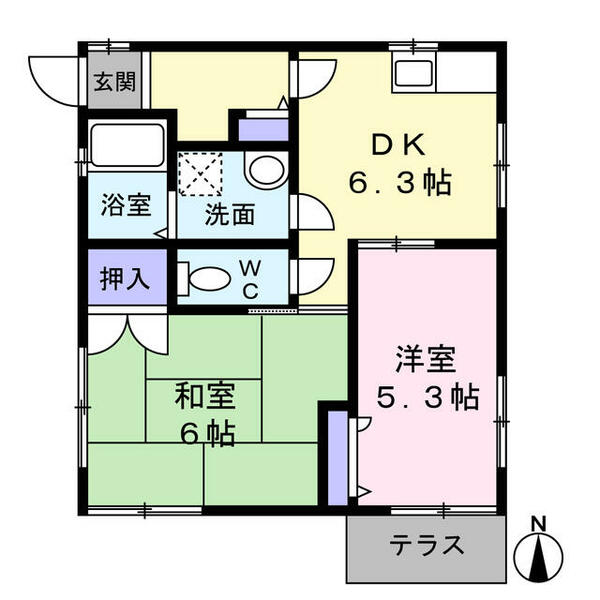 クレール A101｜神奈川県横浜市青葉区黒須田(賃貸アパート2DK・1階・42.25㎡)の写真 その2