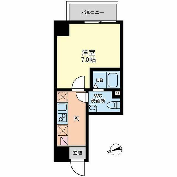 神奈川県藤沢市鵠沼花沢町(賃貸マンション1K・8階・22.30㎡)の写真 その2