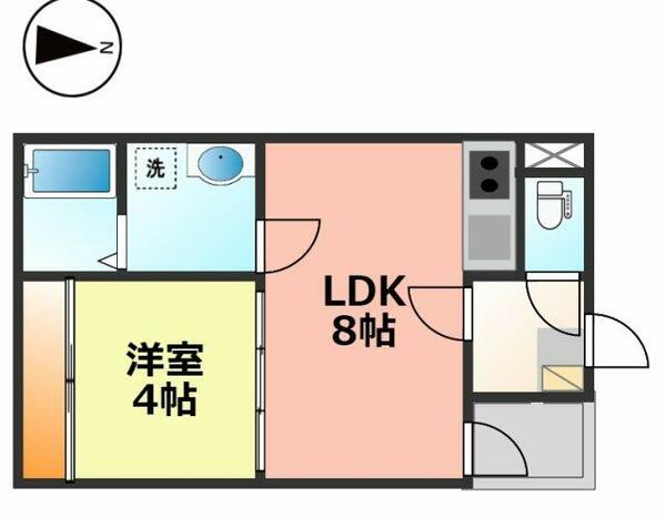 愛知県名古屋市西区城北町３丁目(賃貸アパート1LDK・2階・30.85㎡)の写真 その2