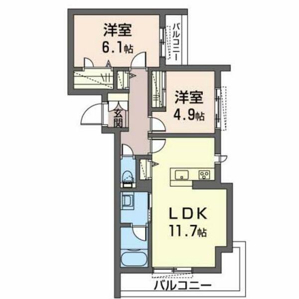 ドゥエラ 0301｜兵庫県加西市北条町横尾(賃貸マンション2LDK・3階・54.69㎡)の写真 その2