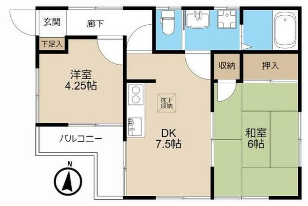 リエス備後西 205｜埼玉県春日部市備後西１丁目(賃貸アパート2DK・2階・42.14㎡)の写真 その2