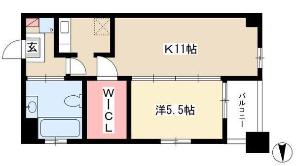 セントレイクセレブ大曽根 801｜愛知県名古屋市北区山田１丁目(賃貸マンション1LDK・8階・45.00㎡)の写真 その2