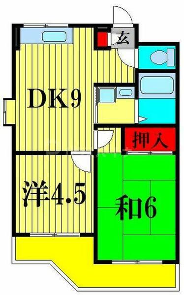 千葉県松戸市西馬橋幸町(賃貸マンション2DK・1階・39.31㎡)の写真 その2