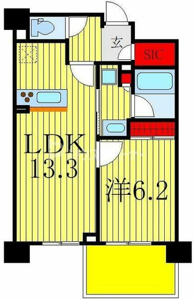 ベルヴュコート柏 507｜千葉県柏市あけぼの１丁目(賃貸マンション1LDK・5階・46.65㎡)の写真 その2