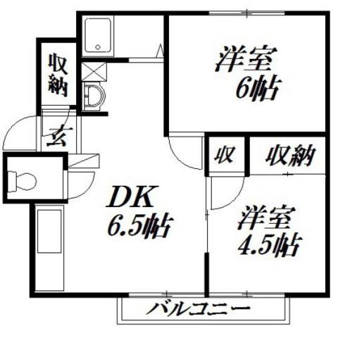静岡県浜松市中央区上島６丁目(賃貸アパート2DK・2階・39.15㎡)の写真 その2