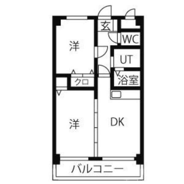 北海道札幌市豊平区中の島二条１丁目(賃貸マンション2DK・3階・47.57㎡)の写真 その2