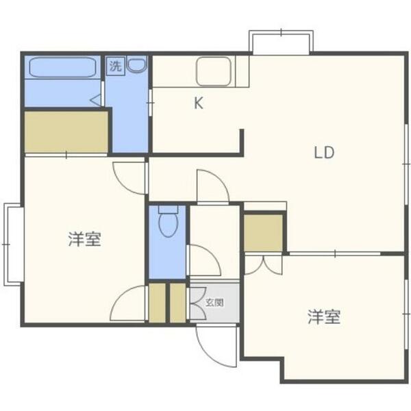 北海道札幌市白石区平和通１２丁目北(賃貸マンション2LDK・3階・50.41㎡)の写真 その2