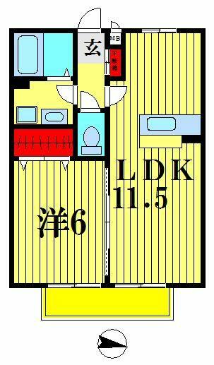 リバーウォークＢ 203｜埼玉県草加市新里町(賃貸アパート1LDK・2階・40.03㎡)の写真 その2