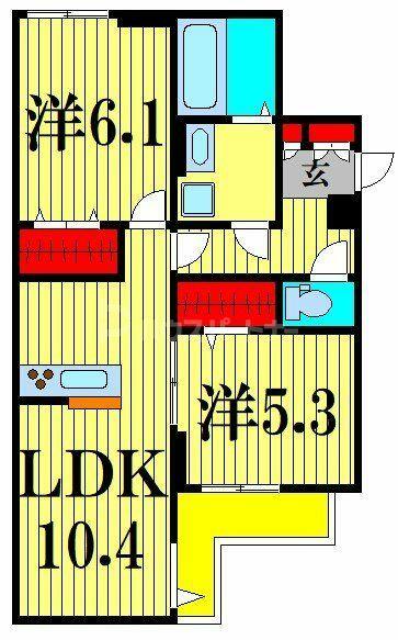 グラナーデ西亀有 103｜東京都葛飾区西亀有３丁目(賃貸アパート2LDK・1階・53.03㎡)の写真 その2