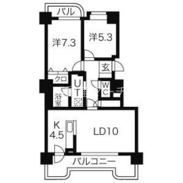 第３エクセルナガタ 803｜北海道札幌市東区北四十六条東１６丁目(賃貸マンション2LDK・8階・62.55㎡)の写真 その2