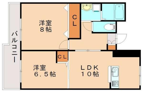 セントフォール笠松｜福岡県飯塚市新飯塚(賃貸マンション2LDK・9階・63.42㎡)の写真 その2