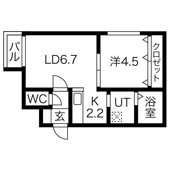 北海道札幌市豊平区水車町２丁目(賃貸マンション1LDK・4階・32.31㎡)の写真 その2