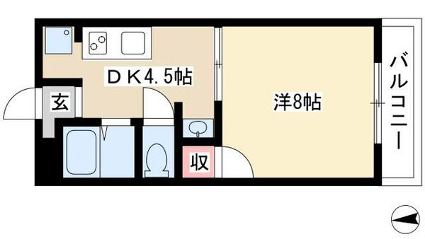 ガーデンハウスⅡ 302｜愛知県名古屋市港区当知３丁目(賃貸マンション1DK・3階・30.00㎡)の写真 その2