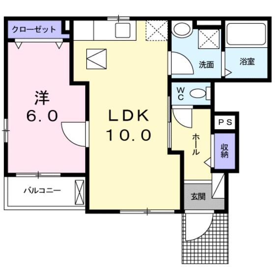 グレイス　ガーデン 101｜群馬県館林市松原１丁目(賃貸アパート1LDK・1階・40.20㎡)の写真 その2