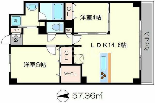 ザ・グレース京都岡崎｜京都府京都市左京区岡崎法勝寺町(賃貸マンション2LDK・3階・57.36㎡)の写真 その2