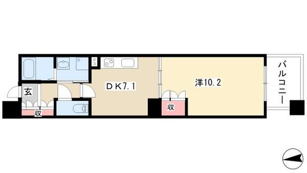パークアクシス白壁 1405｜愛知県名古屋市東区白壁２丁目(賃貸マンション1DK・14階・42.00㎡)の写真 その2