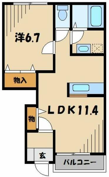 埼玉県日高市大字高萩(賃貸アパート1LDK・1階・44.62㎡)の写真 その2