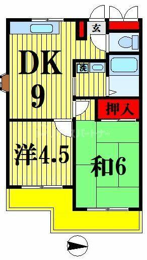パストラル恩田 101｜千葉県松戸市西馬橋幸町(賃貸マンション2DK・1階・39.31㎡)の写真 その2